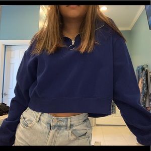 Blue sweater crop top!